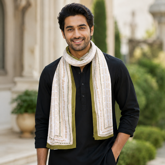 Namaste Sada Vatsale Matrubhume Stole | Premium Mulmul Cotton