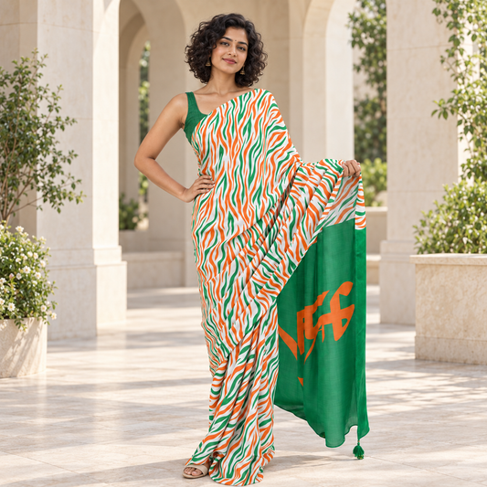 Bharat Flow Modal Silk Saree with Statement Pallu