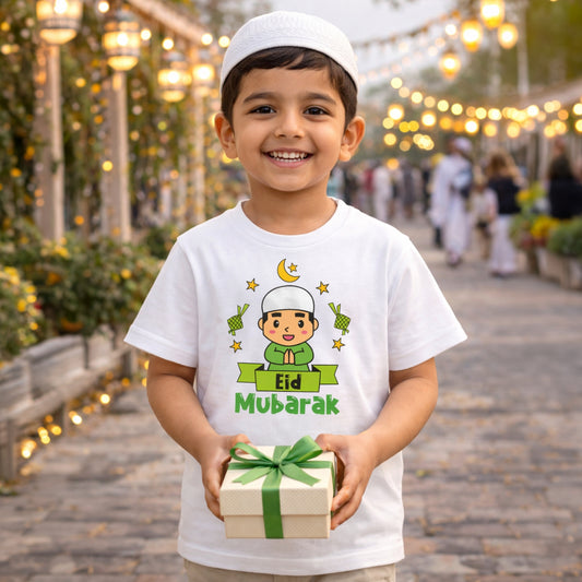 Eid Mubarak Greeting | Kids Round Neck T-Shirt | Eid Edition