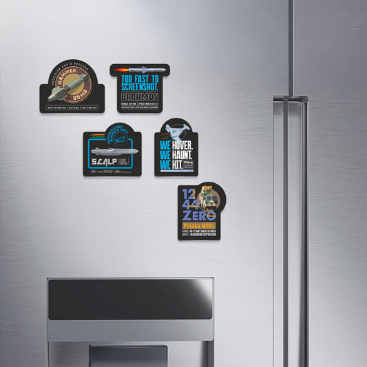 Defence Collection | Curated Fridge Magnet Set | Luv My India Fridge Magnets | 4x4 Inch Patriotic Fridge Magnets | Pack of 5