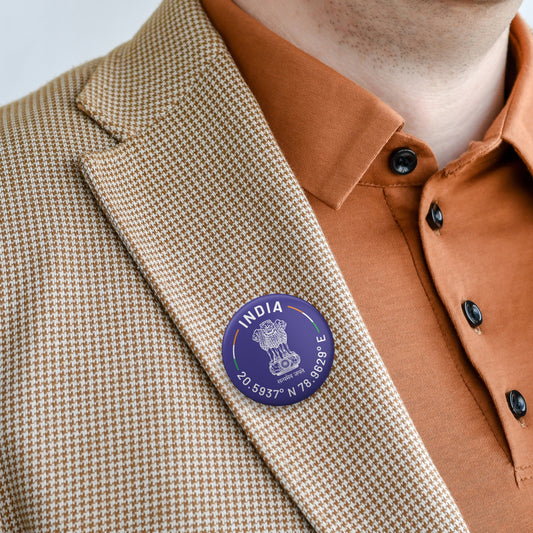 India Round Badge | Luv My India Badges | 4x4 CM Patriotic Pin Button Badges | Pack of 5