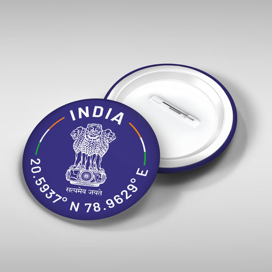 India Round Badge | Luv My India Badges | 4x4 CM Patriotic Pin Button Badges | Pack of 5