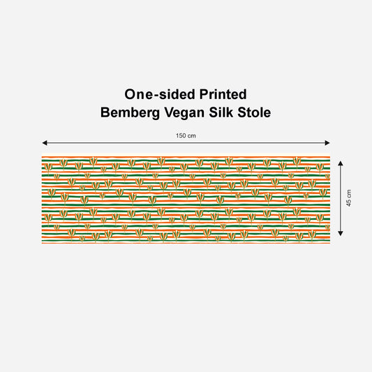 Lotus Motifs Scarf | Premium Bemberg Vegan Silk
