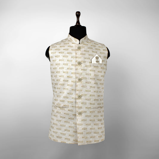 Bharat Script | Ethnic Jacket | Authentic Khadi Cotton