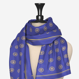 Ashok Chakra Scarf | Luv My India Bemberg Silk Scarf | Digital Print 150x45 CM Patriotic Scarf