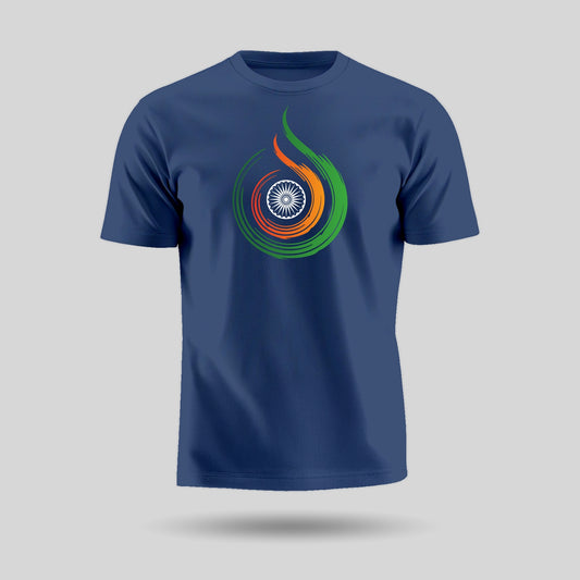 Tiranga Themed | Round Neck Unisex T-Shirt | Pure Cotton Luv My India Fashion | Patriotic T-Shirt