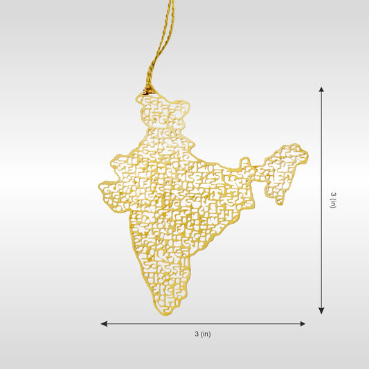 India Map & Lotus | Brass Made | Set Of 2