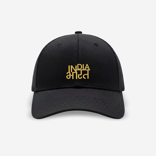 India Bharat | Light Golden Embroidery | Luv My India Fashion | Patriotic Unisex Cap