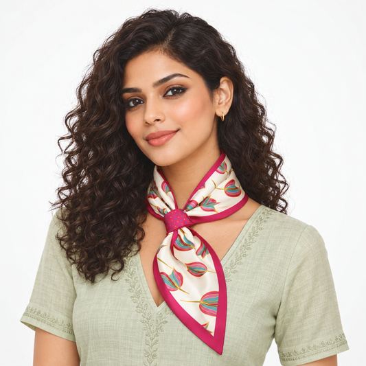 Lotus Bloom | Loop Neck Scarf for Women | Premium Modal Silk