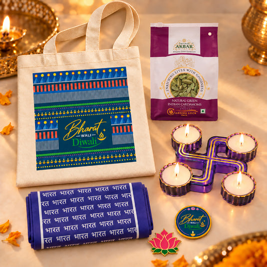Bharat Wali Diwali Blue Stole Festive Hamper