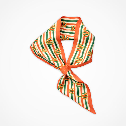 Tricolour Lotus | Loop Neck Scarf for Women | Premium Bemberg Silk