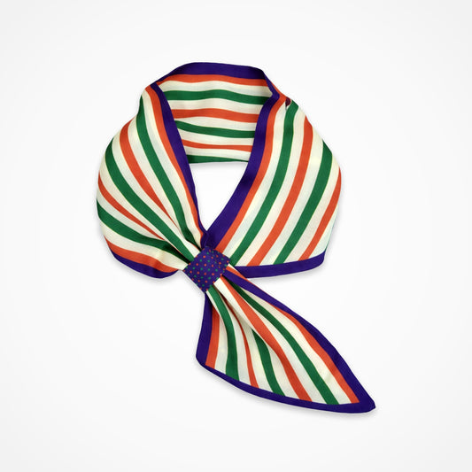 Tricolour Stripes | Loop Neck Scarf for Women | Premium Bemberg Silk