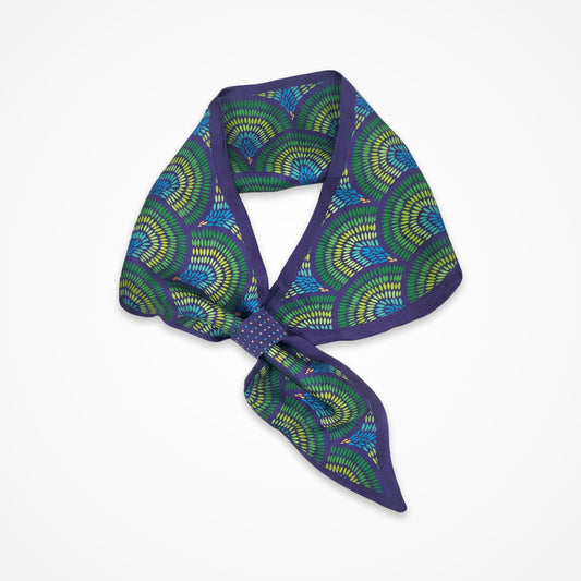 Peacock Grace | Loop Neck Scarf for Women | Premium Bemberg Silk