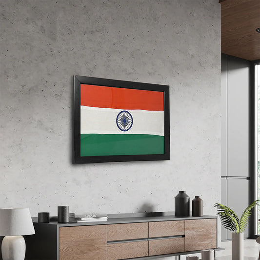 Khadi Tiranga / Tricolour Hanging Frame For Wall Decor | Luv My India 18x12 Inches Wall Frame