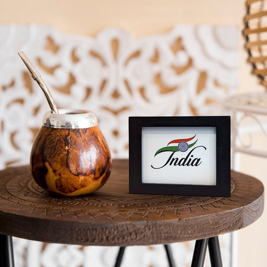 Tiranga / Tricolour Sunboard India Frame For Decor | Luv My India 4x3 Inches Black Patriotic MDF Frame