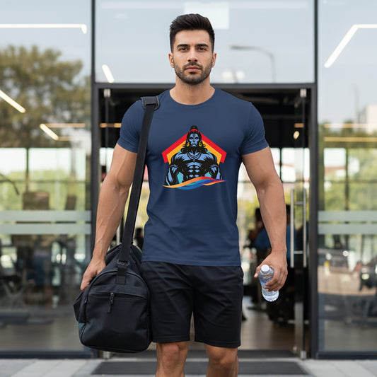 Bhagwan Hanuman | Round Neck Unisex T-Shirt | Pure Cotton Luv My India Fashion | Luv My India Spiritual T-Shirt