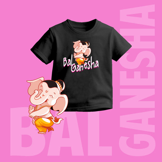 Bal Ganesha | Round Neck Kids’ Unisex T-Shirt | Pure Cotton Luv My India Fashion | Ganesh Chaturthi Spiritual T-Shirt