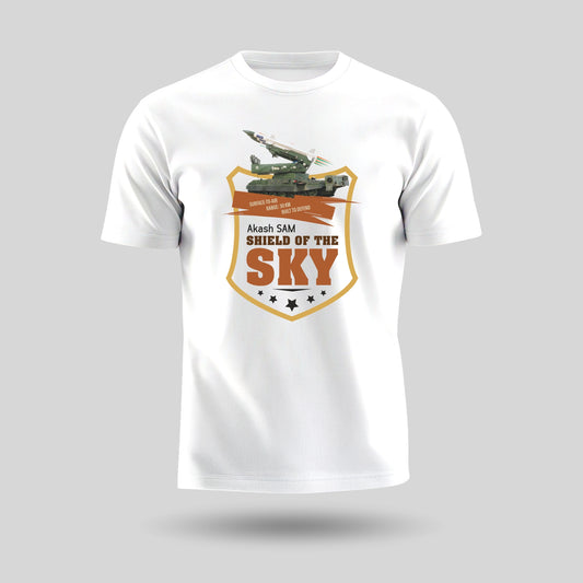 Akash SAM | Round Neck Patriotic Unisex T-Shirt | Pure Cotton Luv My India Fashion | Indian Defence T-Shirt