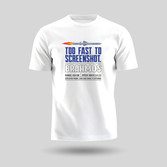 BrahMos | Round Neck Patriotic Unisex T-Shirt | Pure Cotton Luv My India Fashion | Indian Defence T-Shirt