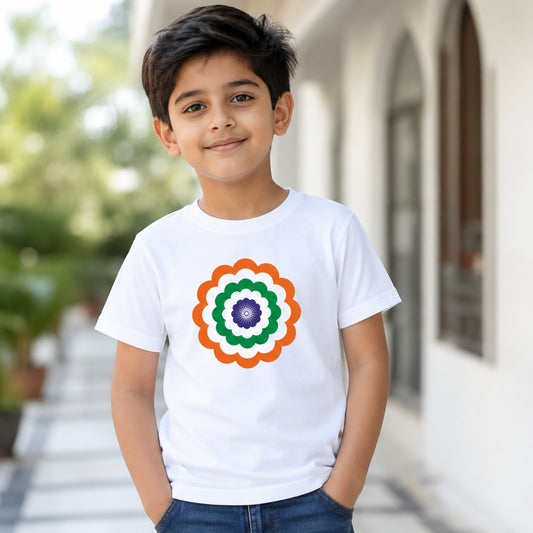Kids Name Tricolour Blossom T-Shirt | Customisable