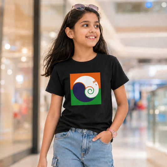 Kids' Name Tricolour Ganesha T-Shirt | Customisable Name
