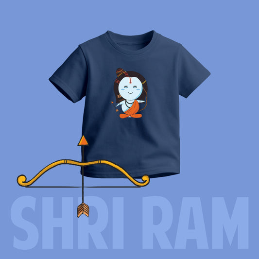 Lord Ram | Round Neck Kids’ Unisex T-Shirt | Pure Cotton Luv My India Fashion | Shri Ram Spiritual T-Shirt