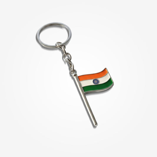 Tricolour Flag | Luv My India Keychain | Patriotic Metal Keychain