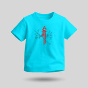 Maa Design | Round Neck Kids’ Unisex T-Shirt | Pure Cotton Luv My India Fashion | Navratri Spiritual T-Shirt