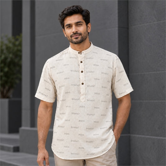 India Bharat Short Kurta| Linen Fabric