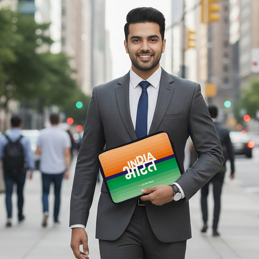 Gift Hamper | Luv My India Gift Hamper For Corporate & Personal Gifting | 6 Inch Ashoka Stambh | India Bharat Laptop Bag | Bharat Design Pocket Square | Bharat Since 1947 Paperweight | Bharat Fridge Magnet | 3x2 Khadi Flag