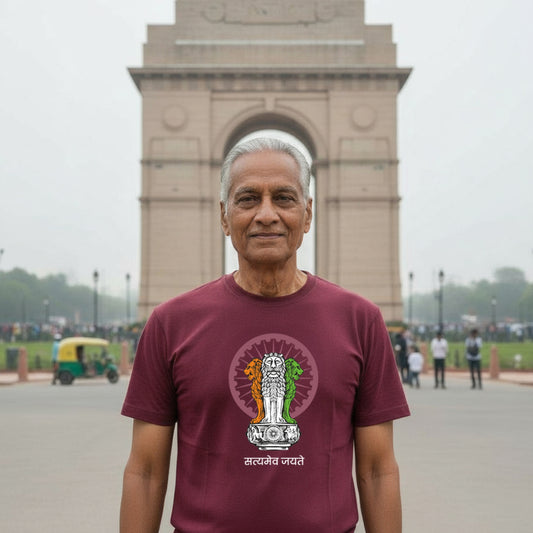 Satyameva Jayate | Round Neck Unisex T-Shirt | Pure Cotton Luv My India Fashion | Patriotic T-Shirt