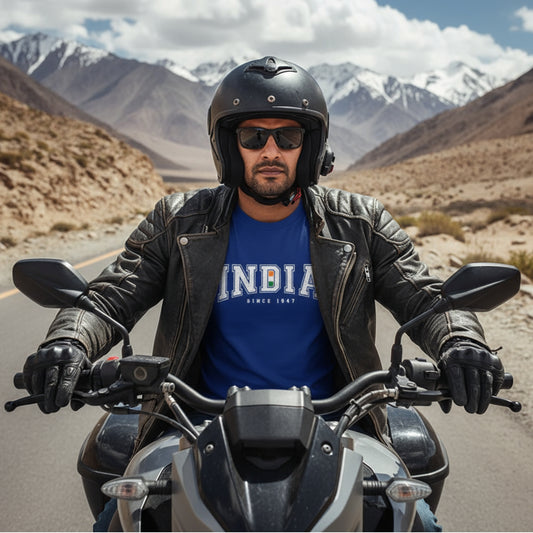 India 1947 | Round Neck Unisex T-Shirt | Pure Cotton Luv My India Fashion | Patriotic T-Shirt