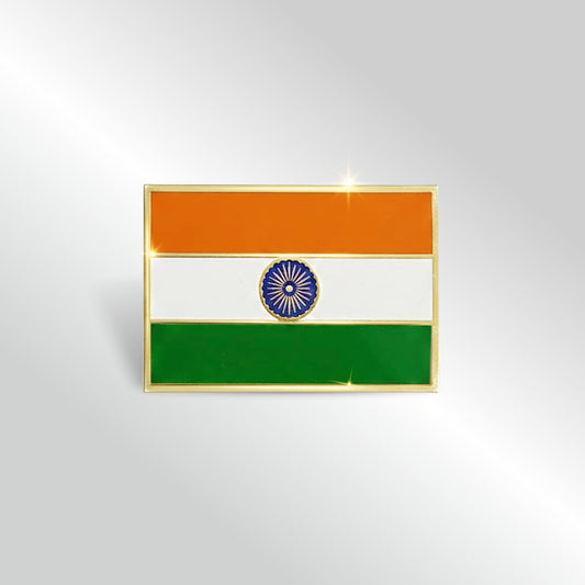 Tricolour Badge | Luv My India Premium Enamelled Badge | Classic Lapel Pin Brass Material Badge | 3x2 CM Badge For Men And Women