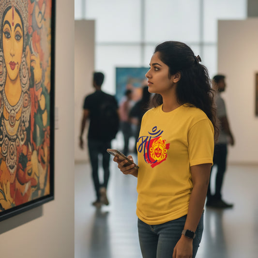 Fierce Spirit Of Maa | Round Neck Unisex T-Shirt | Pure Cotton Luv My India Fashion | Navratri Spiritual T-Shirt