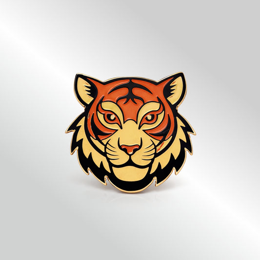 Royal Tiger Emblem Enamelled Badge | Pin-free Magnetic Fastener