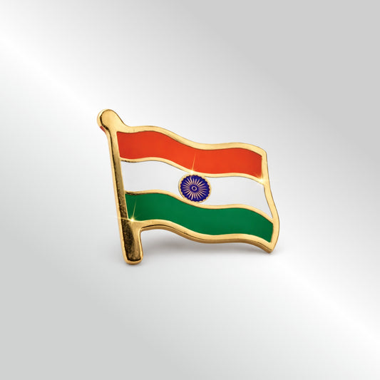 Indian Tricolour Flag Enamelled Badge | Butterfly Fastener