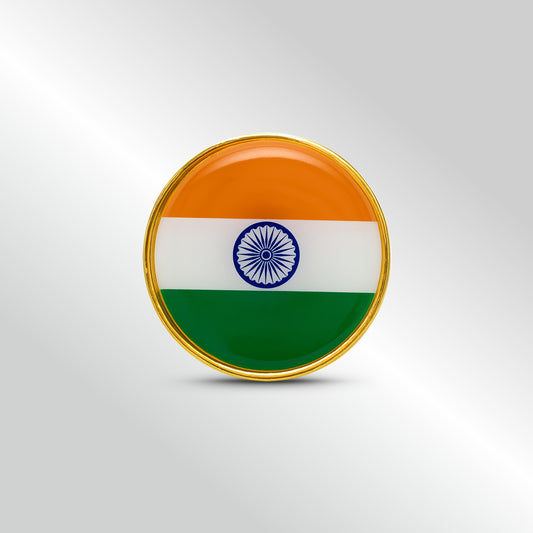 Tiranga Button Badge | Luv My India Patriotic Badge | 2x2 CM Badge For Men And Women | Pack of 5