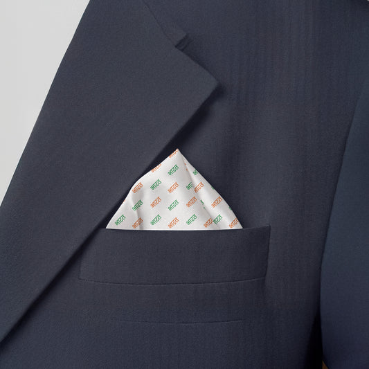 Bharat In Tricolour | Luv My India Patriotic Premium Bemberg Vegan Silk Pocket Square | Tiranga Inspired Digital Print 33x33 CM Pocket Square