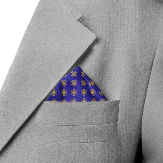 Ashok Chakra | Luv My India Bemberg Vegan Silk Pocket Square | Digital Print 33x33 CM Patriotic Premium Pocket Square