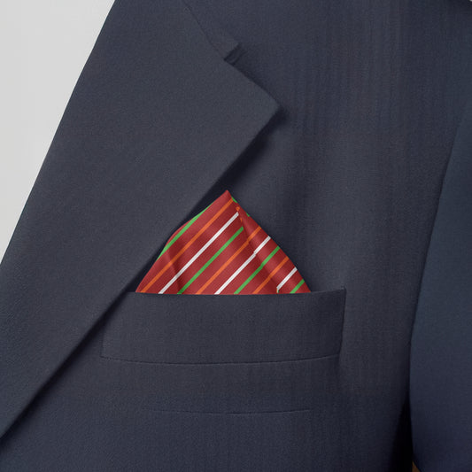 Tiranga Lines and Hearts | Luv My India Bemberg Vegan Silk Maroon Pocket Square | Digital Print Black 33x33 CM Patriotic Premium Pocket Square
