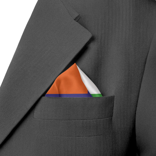Four Squares Of Tricolour | Luv My India Bemberg Vegan Silk Pocket Square | Digital Print 33x33 CM Patriotic Premium Pocket Square