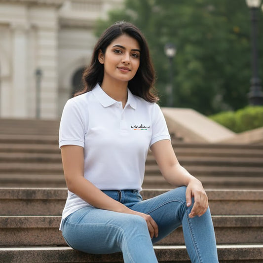 India | PCPQ Polo Neck Unisex T-Shirt | Pure Cotton Luv My India Fashion | Patriotic T-Shirt