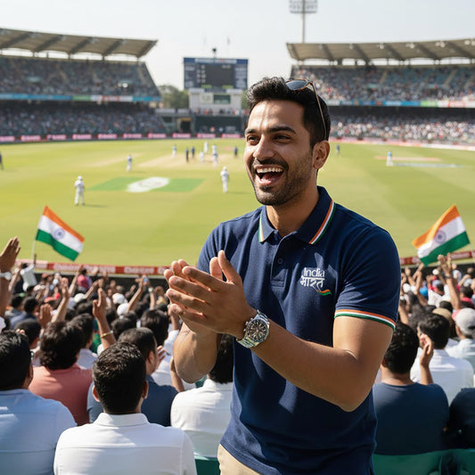 India Bharat Tiranga Flag | Tricolour PCPQ Polo Neck Unisex T-Shirt | Pure Cotton Luv My India Fashion | Tricolour Stripe Patriotic T-Shirt