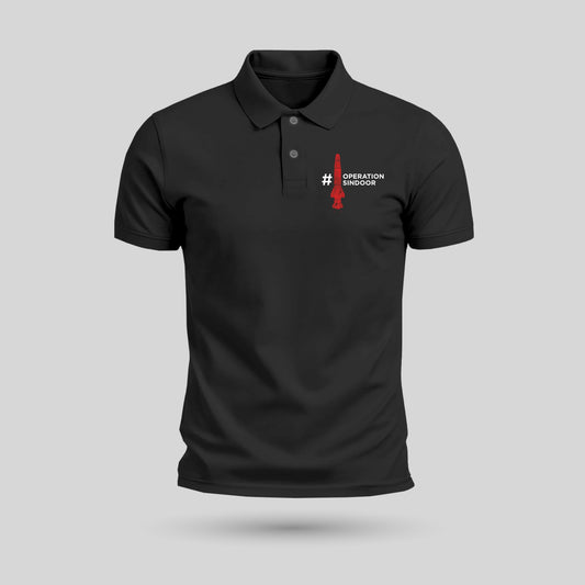 Operation Sindoor Theme | Tricolour PCPQ Polo Neck Unisex T-Shirt | Pure Cotton Luv My India Fashion | Patriotic T-Shirt