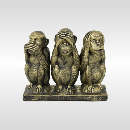 Three Wise Monkeys | Luv My India 4.75x4 Inch Elegant Decor Sculpture
