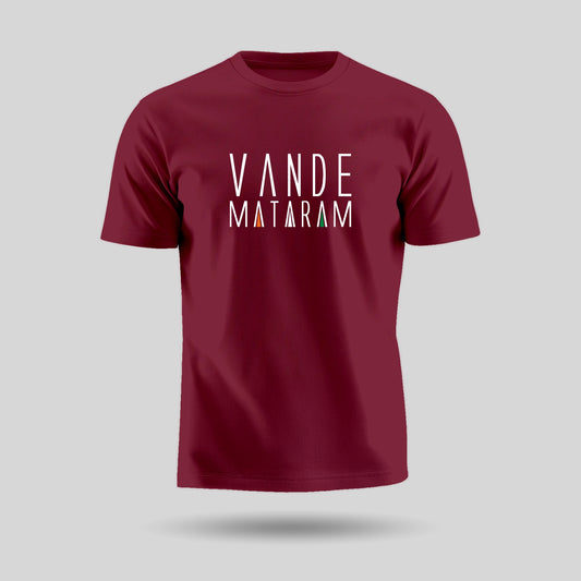 Vande Mataram | Patriotic Curated Combo | Round Neck Pure Cotton Maroon Unisex T-Shirt | Round Neck Pure Cotton Blue Kids' T-Shirt | 2.5x2.5 CM Round Badges
