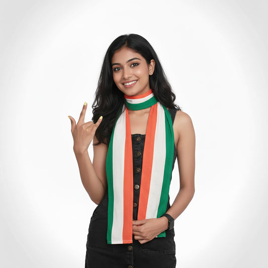 Tiranga / Tricolour Themed Stole | Luv My India Tie Dye Stole For Men And Women | Patriotic Stole