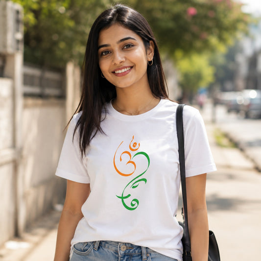 Your Name Tricolour Ganesh Calligraphy Unisex T-Shirt | Customisable