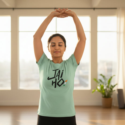 Jai Ho | Round Neck Women’s T-Shirt | Pure Cotton Luv My India Fashion | Patriotic T-Shirt