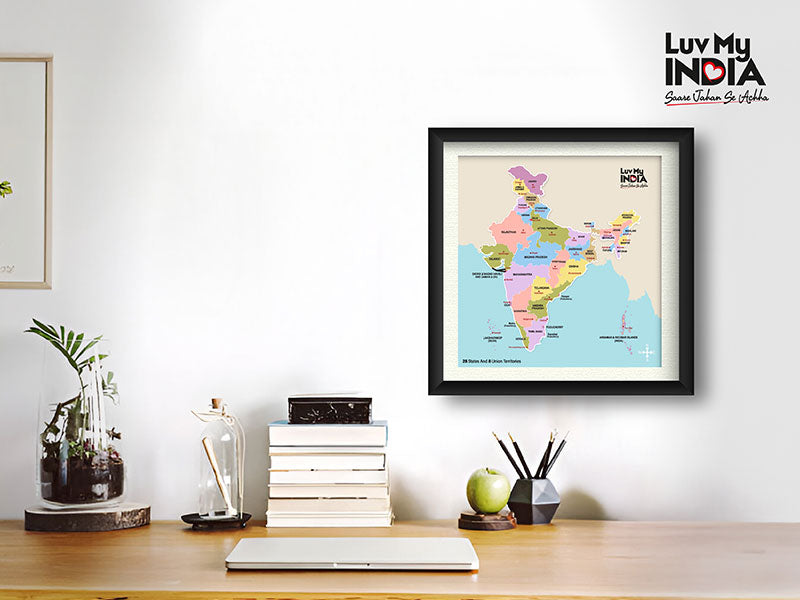 Luv My India’s framed map for your home and office